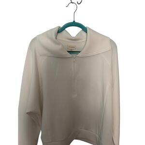 Thread & Supply 3X Ivory Scuba Knit Half Zip Pullover Modal Sweatshirt Casual
